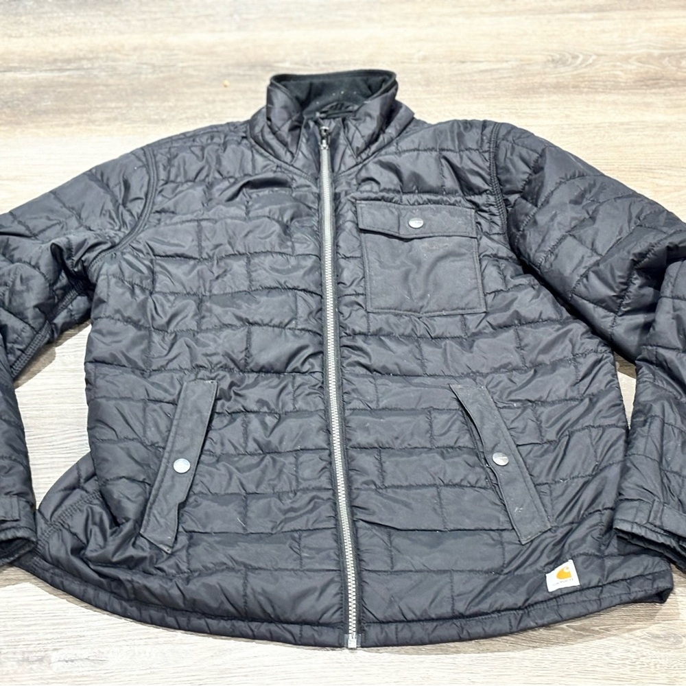 Carhartt Black Puffer Womenโs Jacket Size Large 12 14